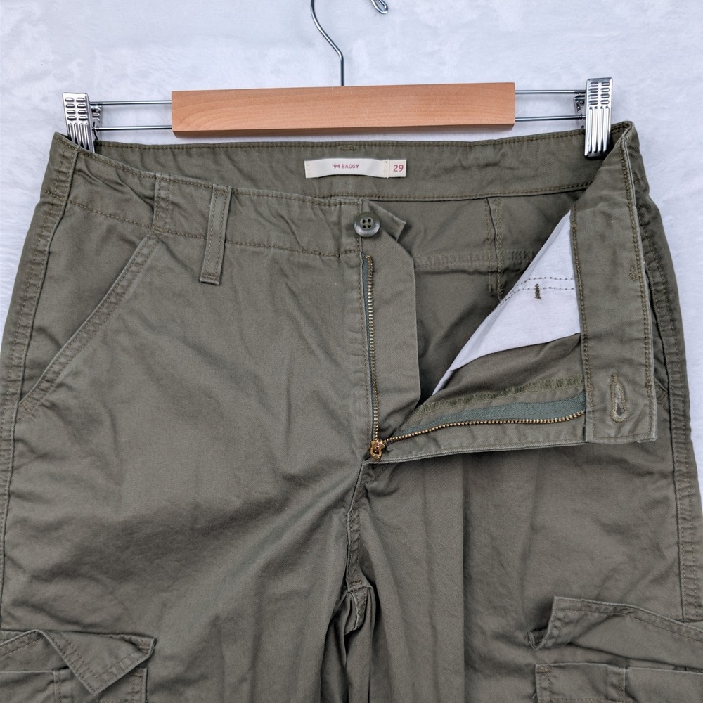 Levi's '94 Baggy Cargo Pants Women 31x29 Olive Green Gorpcore Utility Streetwear